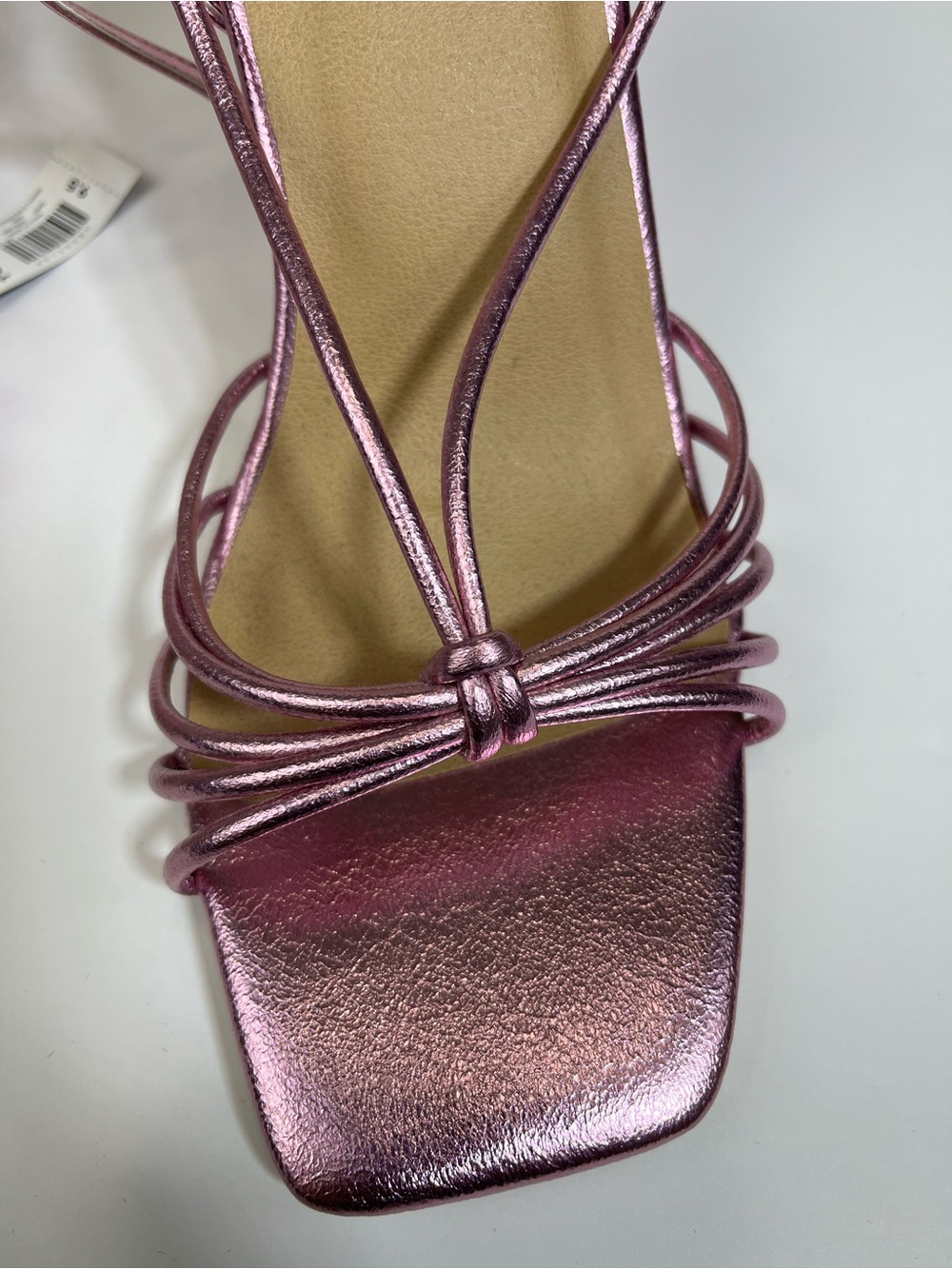 torrid Metallic Rose Pink Strappy Heeled Sandals size 9.5 WW - Picture 3 of 11